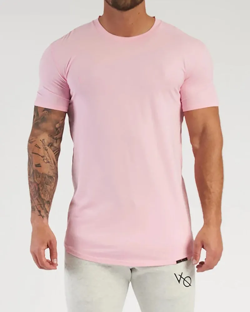 Men's Solid Color Printed Sports Wear T-shirt M-2XL