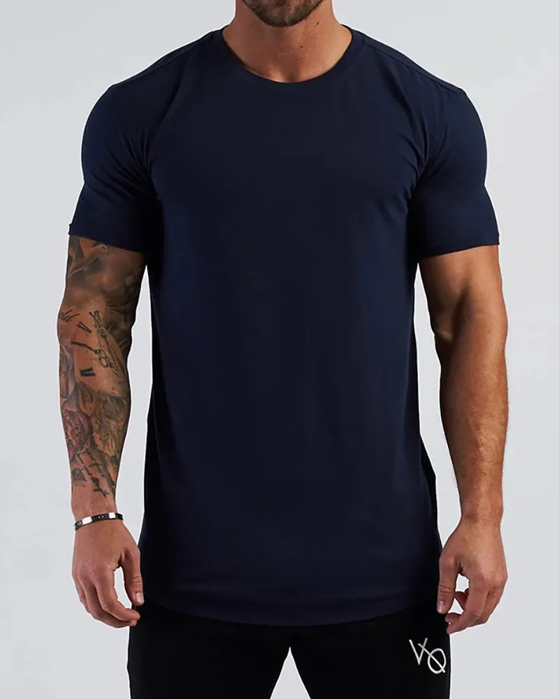 Men's Solid Color Printed Sports Wear T-shirt M-2XL