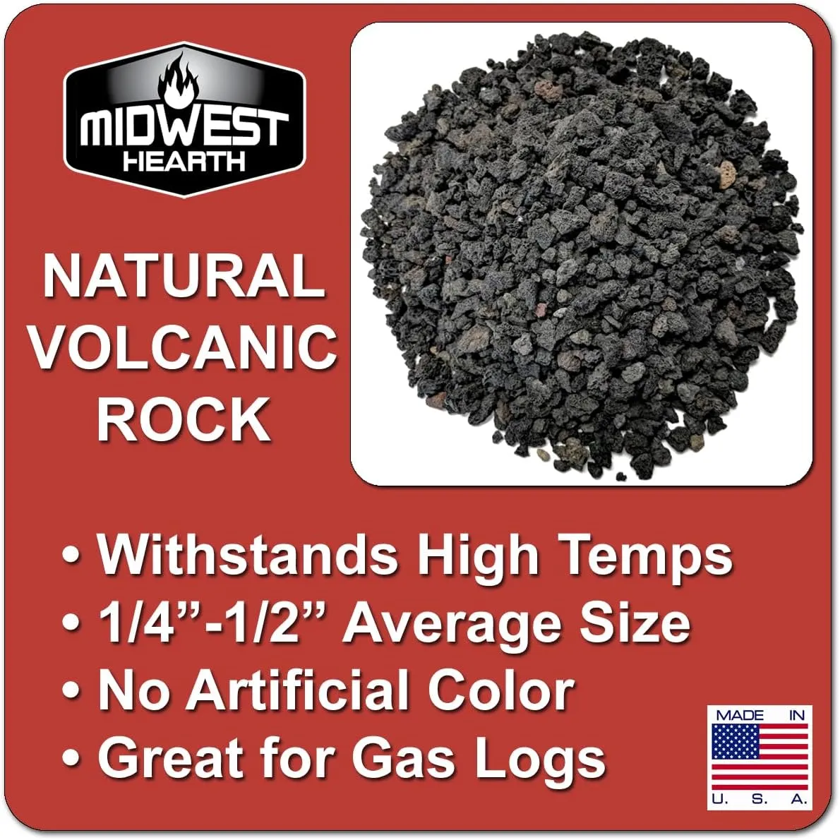 Midwest Hearth Natural Lava Rock Granules for Gas Log Sets and Fireplaces (5-lb Bag)
