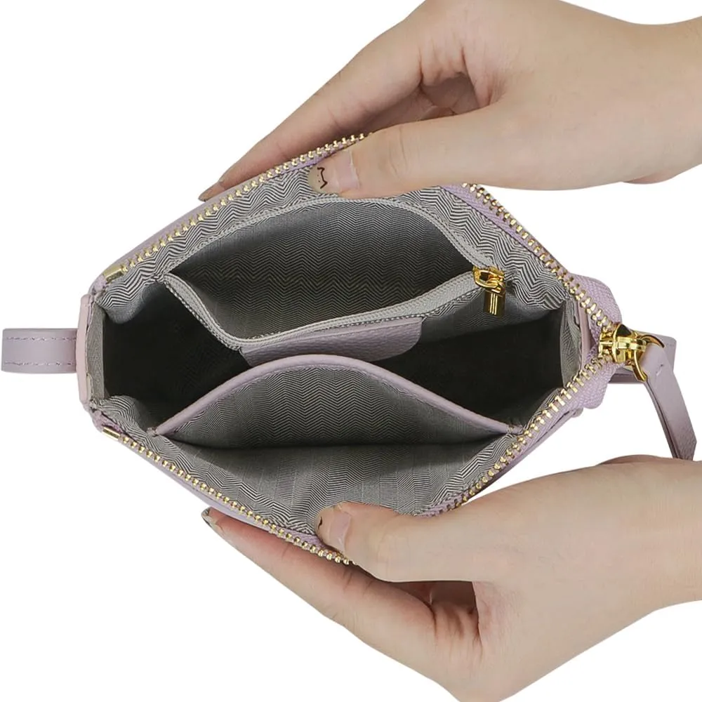 Mini Crossbody Bags Genuine Leather Cell Phone Purse Women's Zipper Shoulder Bag 2460