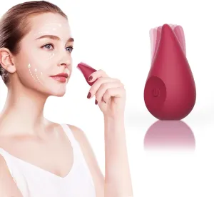 Mini Portable Facial & Eye Skin Care Tools - Skin Activated Handheld Cordless Vibration Massager,for Relieving Dark Circles,Eye Bags,and Fine Lines,Improves Facial Skin Laxity and Aging - Red