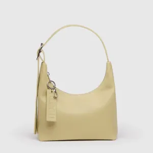 Mini Recycled Leather Shoulder Bag- Straw