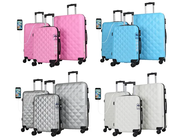 Mirage Eureka 3-Piece Hardside USB Port Luggage Set