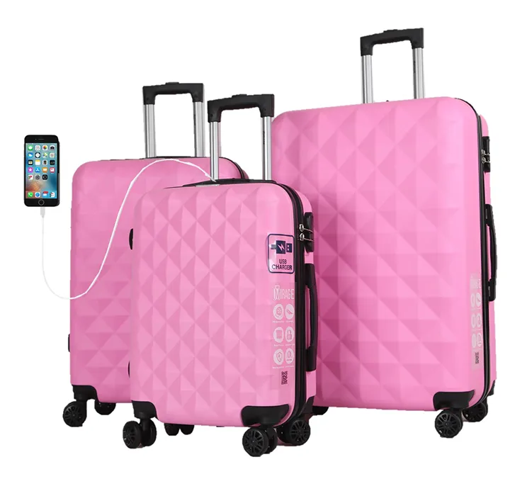 Mirage Eureka 3-Piece Hardside USB Port Luggage Set