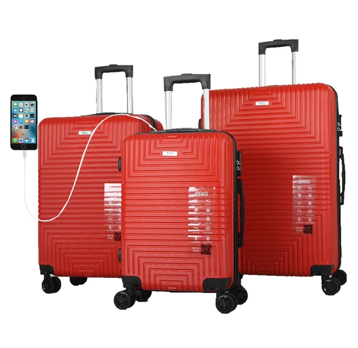 Mirage Star 3-Piece Hardside USB Port Luggage Set