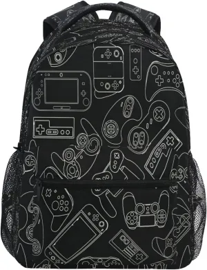 MNSRUU Gamepad School Backpack for Kid 5-12 yrs,Game Controller Backpack Boy School Bag