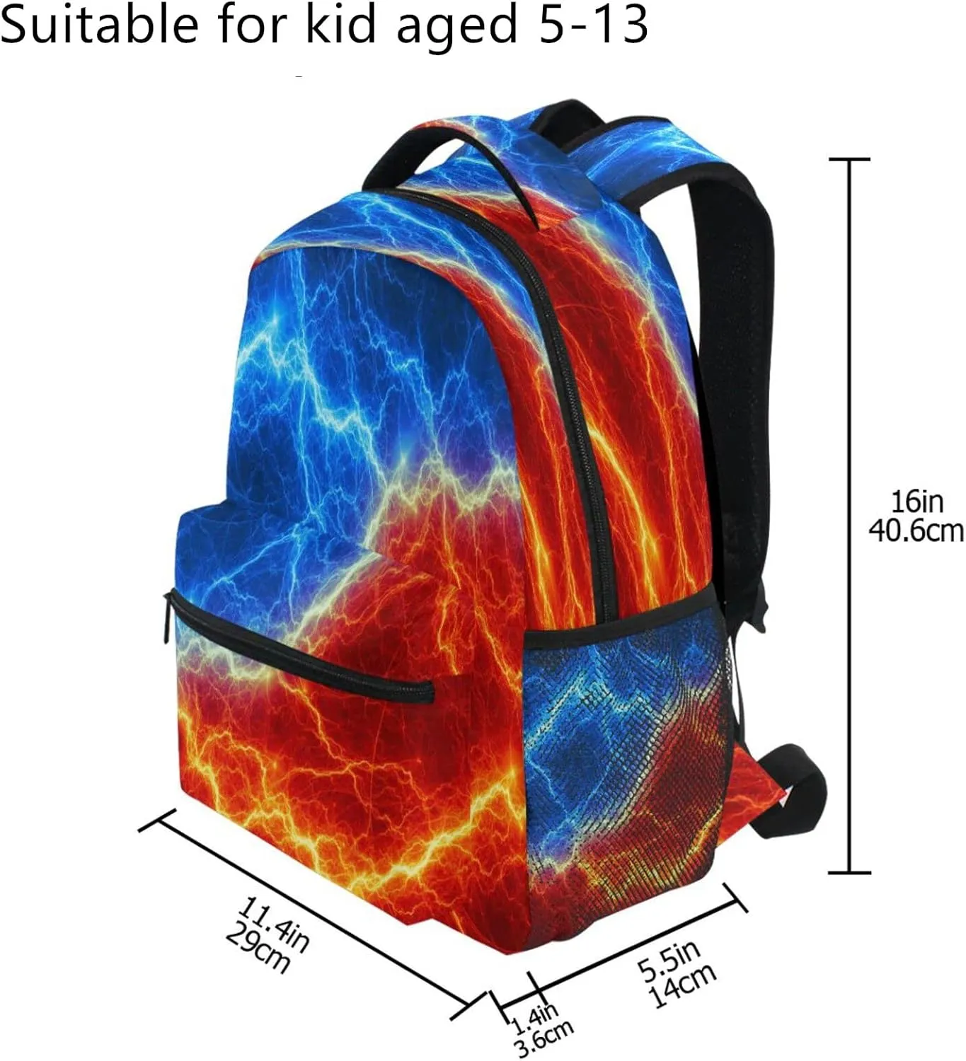 MNSRUU Lightning Backpack for Boy Teenage Girls,Kid Lightning Backpack 14 inch Laptop Backpack Toddler Lightning Bookbag