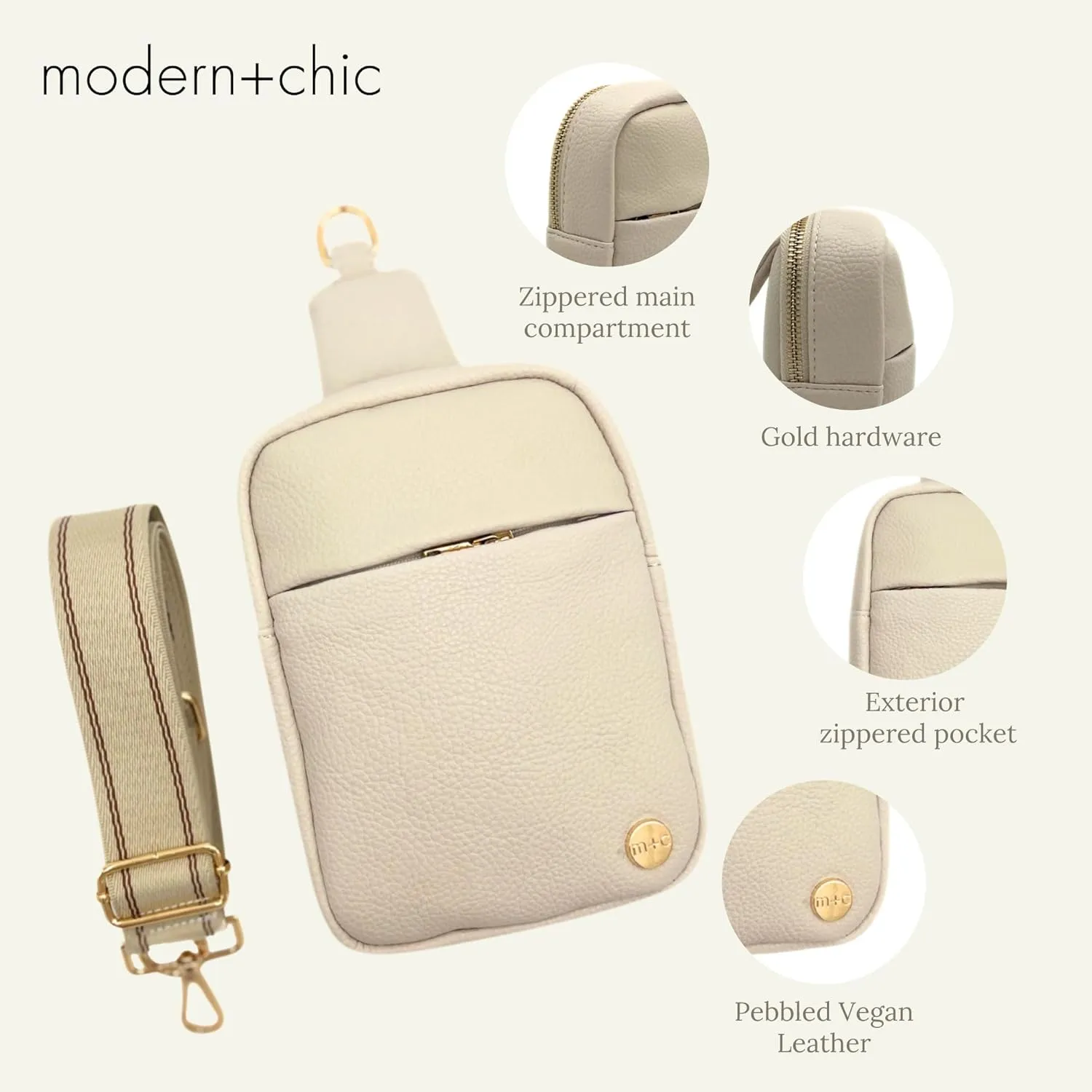 Modern Chic Crossbody Bags for Women - Bridget Sling Crossbody Purse, Vegan Leather Shoulder Sling Bag for Travel & Fashion