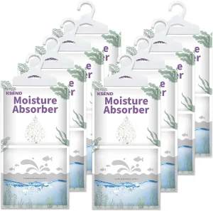 Moisture Absorbers, 8 Pack, 9.8 Oz Fragrance-Free Dehumidifier Bags, Portable Humidity Bags, Moisture Hanging Bag, Dehumidifier Packs for Closet, Bathroom, Kitchen, 11.8'' x 6.3''