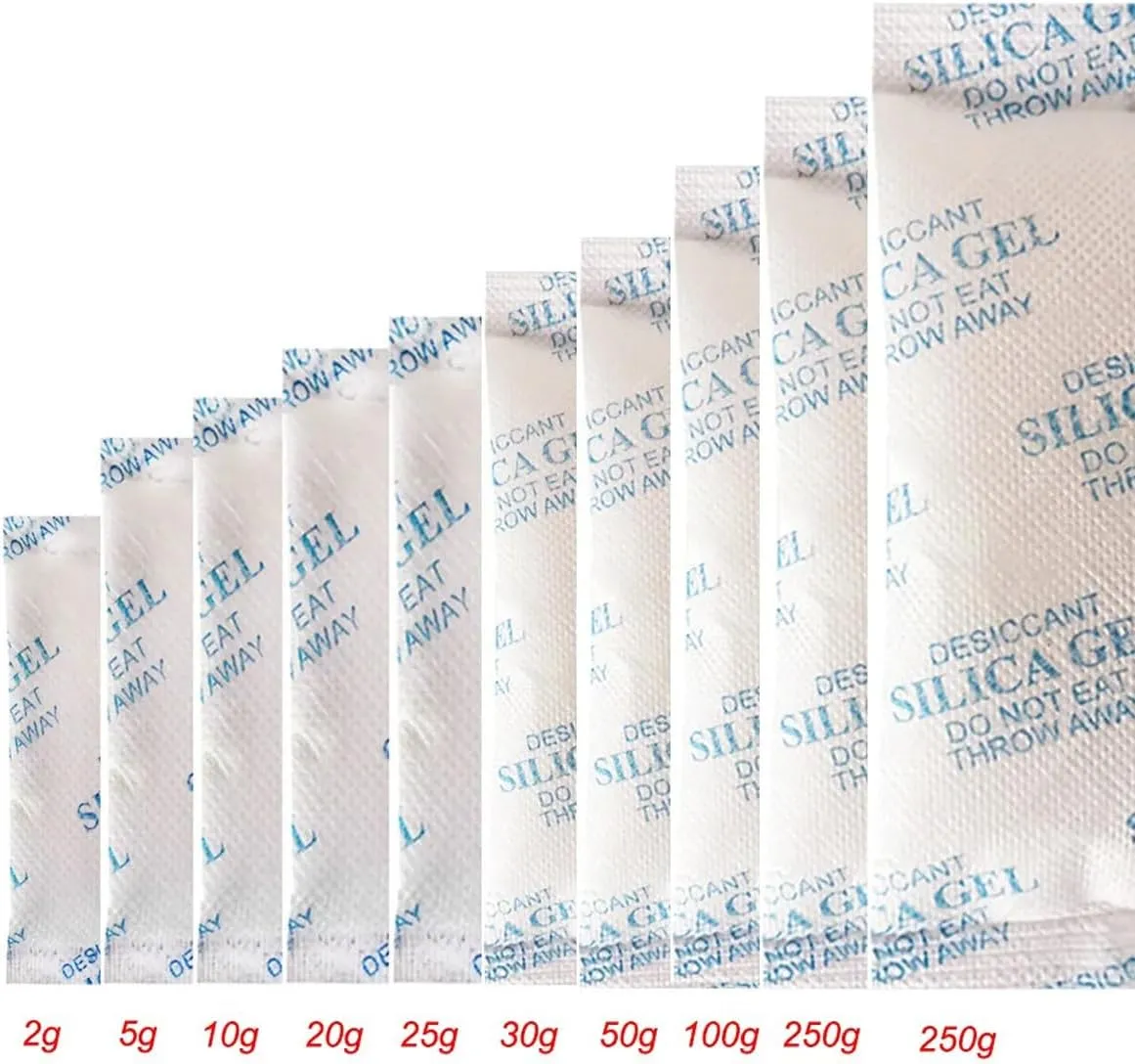 Moisture Absorbers Silica Packets 50 Gram 10 Packs Food Grade Silica Gel Desiccant Packs Moisture Control Dehumidifier Bags for Storage