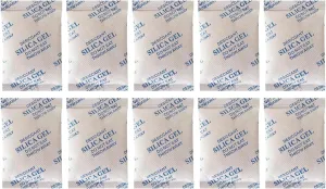 Moisture Absorbers Silica Packets 50 Gram 10 Packs Food Grade Silica Gel Desiccant Packs Moisture Control Dehumidifier Bags for Storage