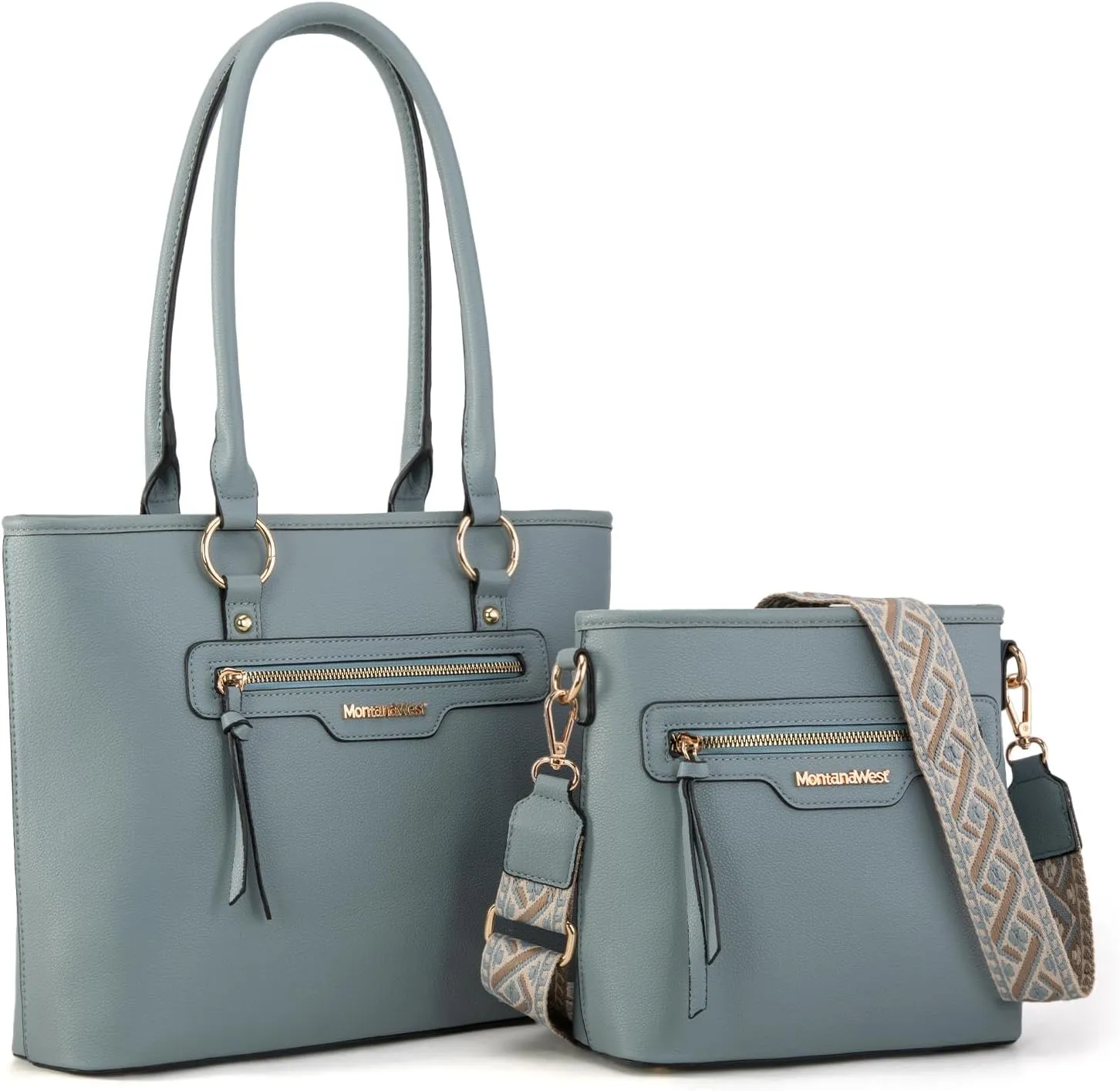 Montana West 2Pcs Handbags Sets for Women Large Tote Bags Cute Crossbody Purses