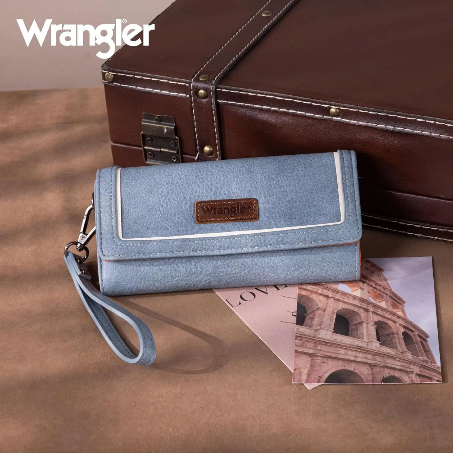 Montana West X Wrangler Wallet for Women Phone Wristlet Wallet Ladies Felame Large Capacity Clutch Wallets with Coin Purse