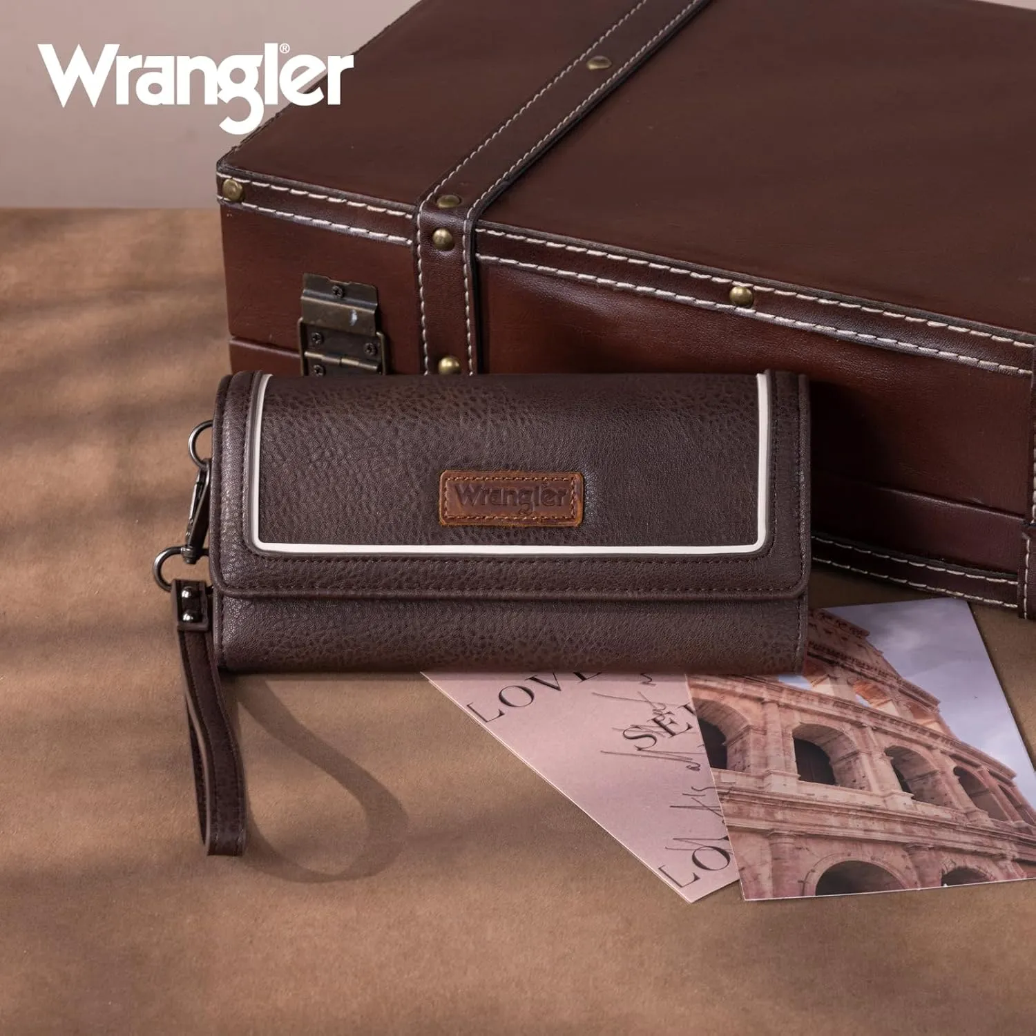 Montana West X Wrangler Wallet for Women Phone Wristlet Wallet Ladies Felame Large Capacity Clutch Wallets with Coin Purse
