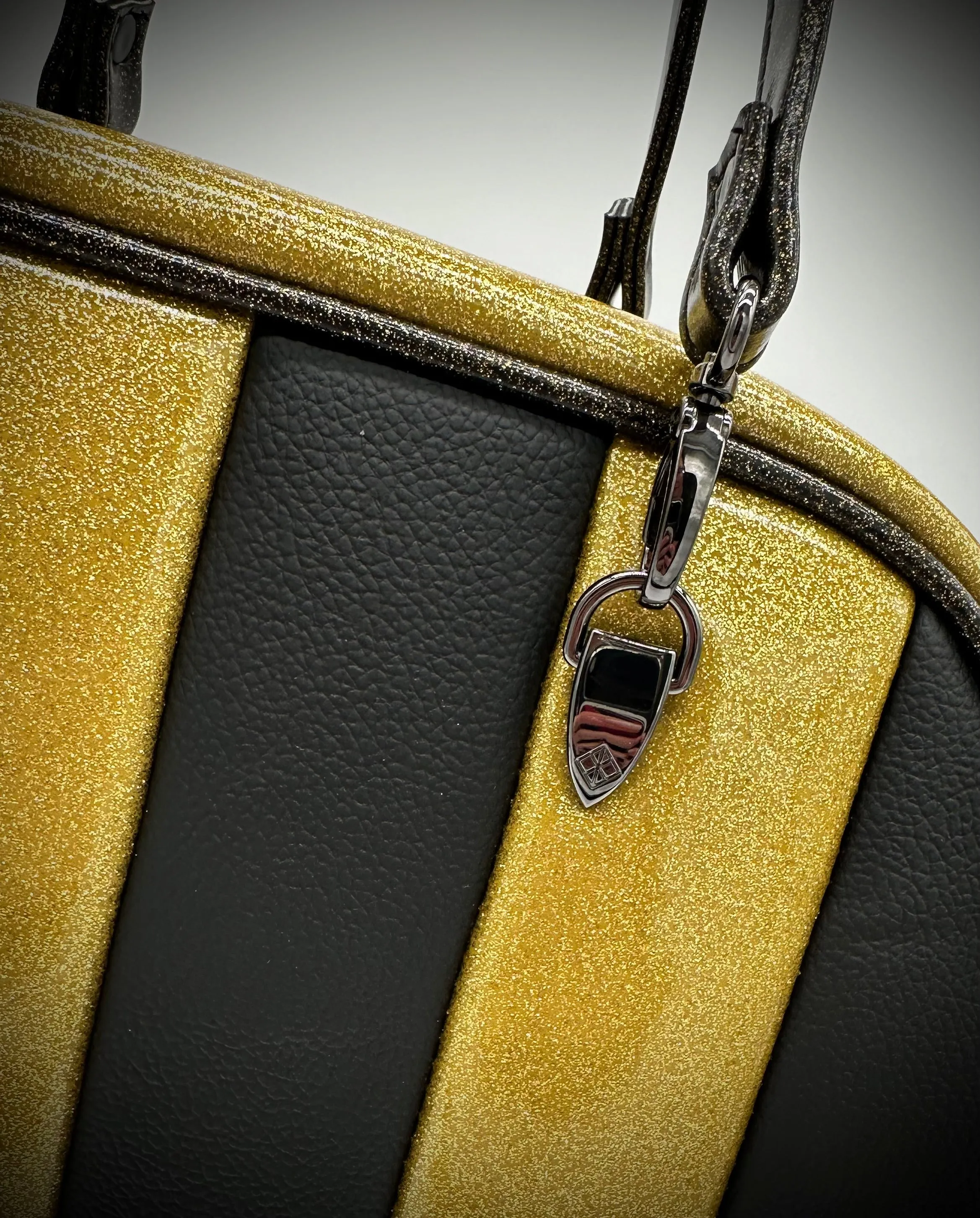 Moxie - Candy Stripe - Zodiac Gold Glitter & Matte Black Vinyl