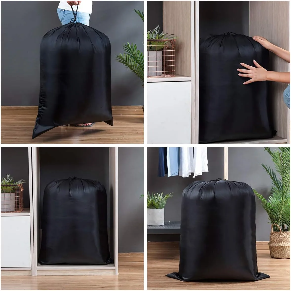 Multipurpose Extra Large Laundry Bag Storage Bag (37"x47", Black)