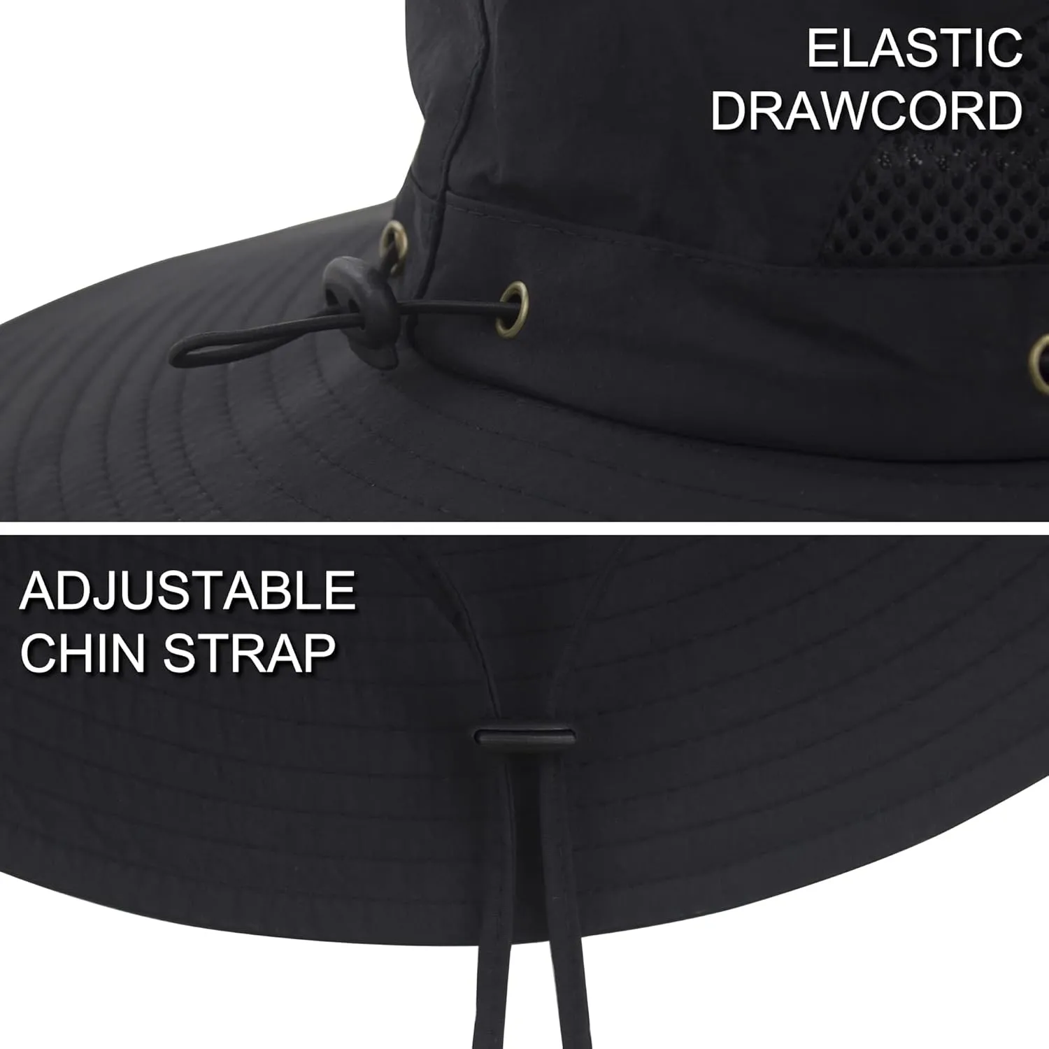 Muryobao Mens Sun Hats UPF 50  Waterproof Mesh Wide Brim Bucket Fishing Hat