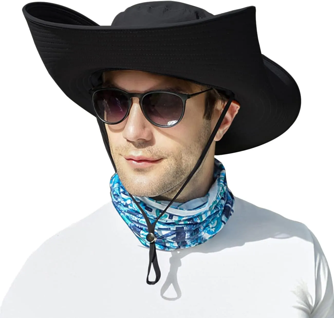 Muryobao Mens Sun Hats UPF 50  Waterproof Mesh Wide Brim Bucket Fishing Hat