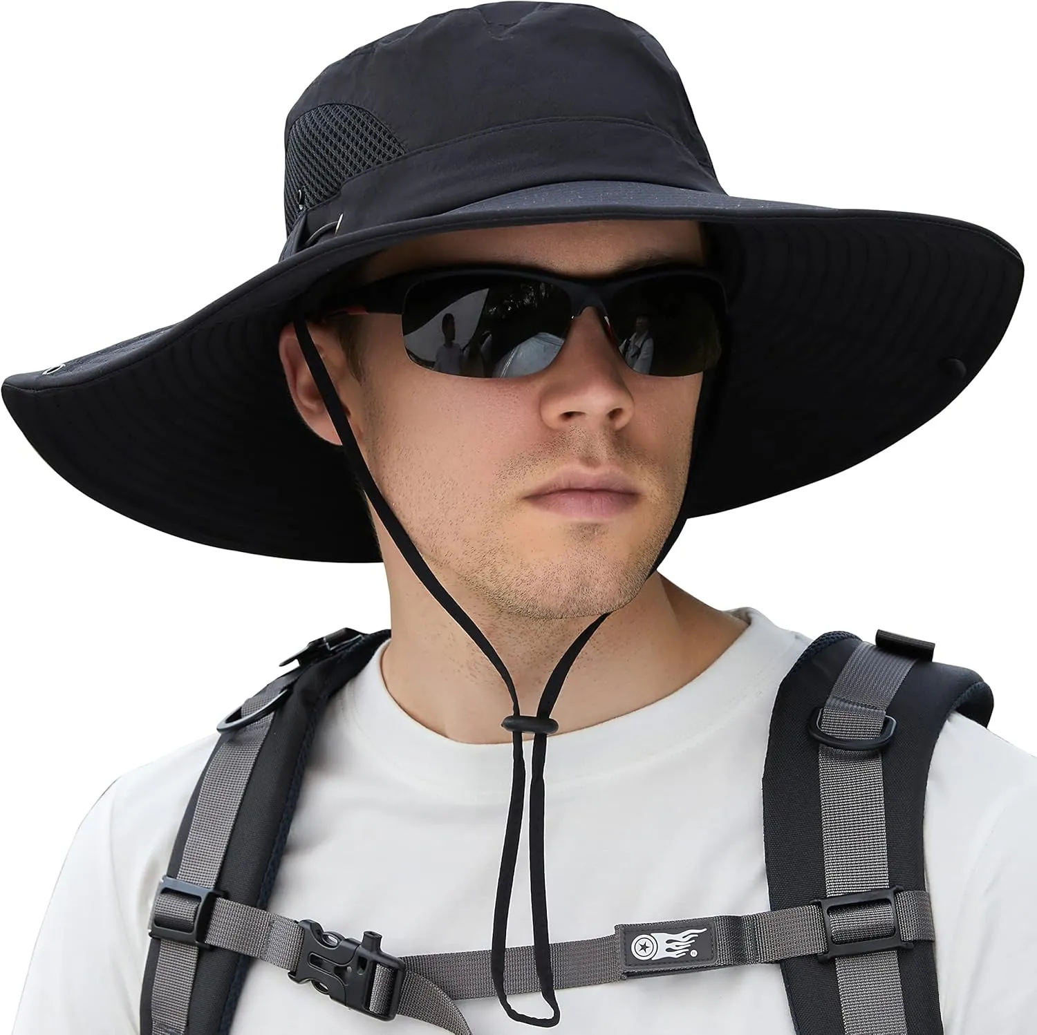 Muryobao Mens Sun Hats UPF 50  Waterproof Mesh Wide Brim Bucket Fishing Hat