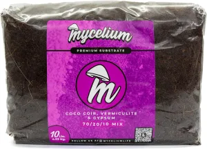 Mycelium Mushroom Growing Kit I CVG Substrate (Coco Coir, Vermiculite, Gypsum) Proprietary Blend for High Yield Cultivation I Organic Mushroom Grow Bag for Starter & Pro Home Growers, 10lbs