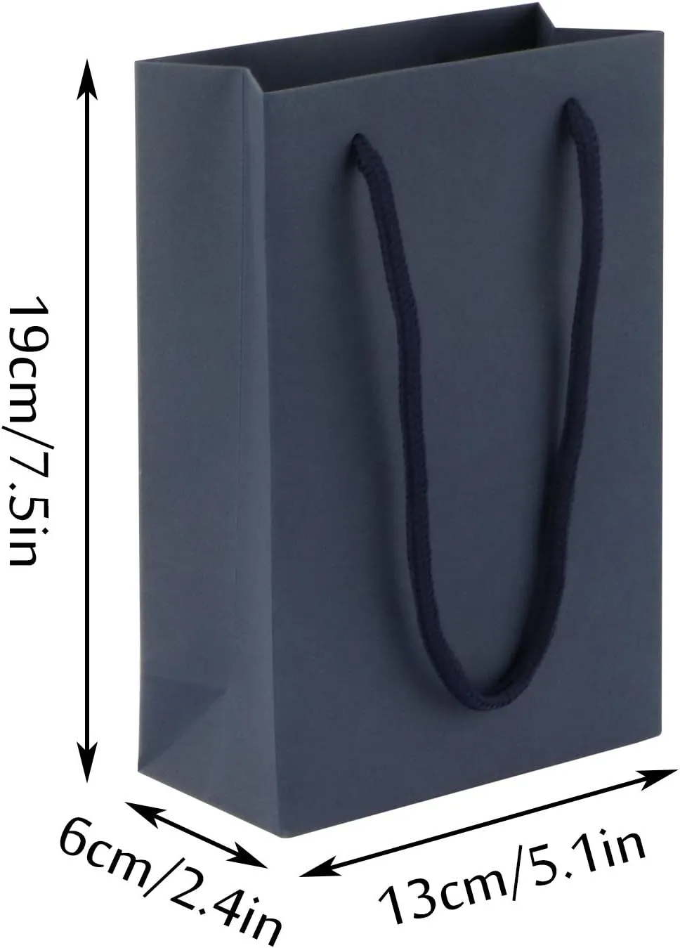 Navy Paper Bag,Sdootjewelry Navy Blue Gift Bags 5.1 x 2.4 x 7.5" Kraft Paper Gift Bags with Handle 50 Pack Heavy Duty Matte Tote Paper Bags Shopping Small Retail Party Bags for Gift Favor Small Business