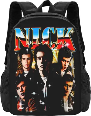 Nick Actors Robinson Backpack Laptop Computer Bag Double Shoulder Bags Casual Daypack for Travel Work Business Outdoor 15.6 Inch