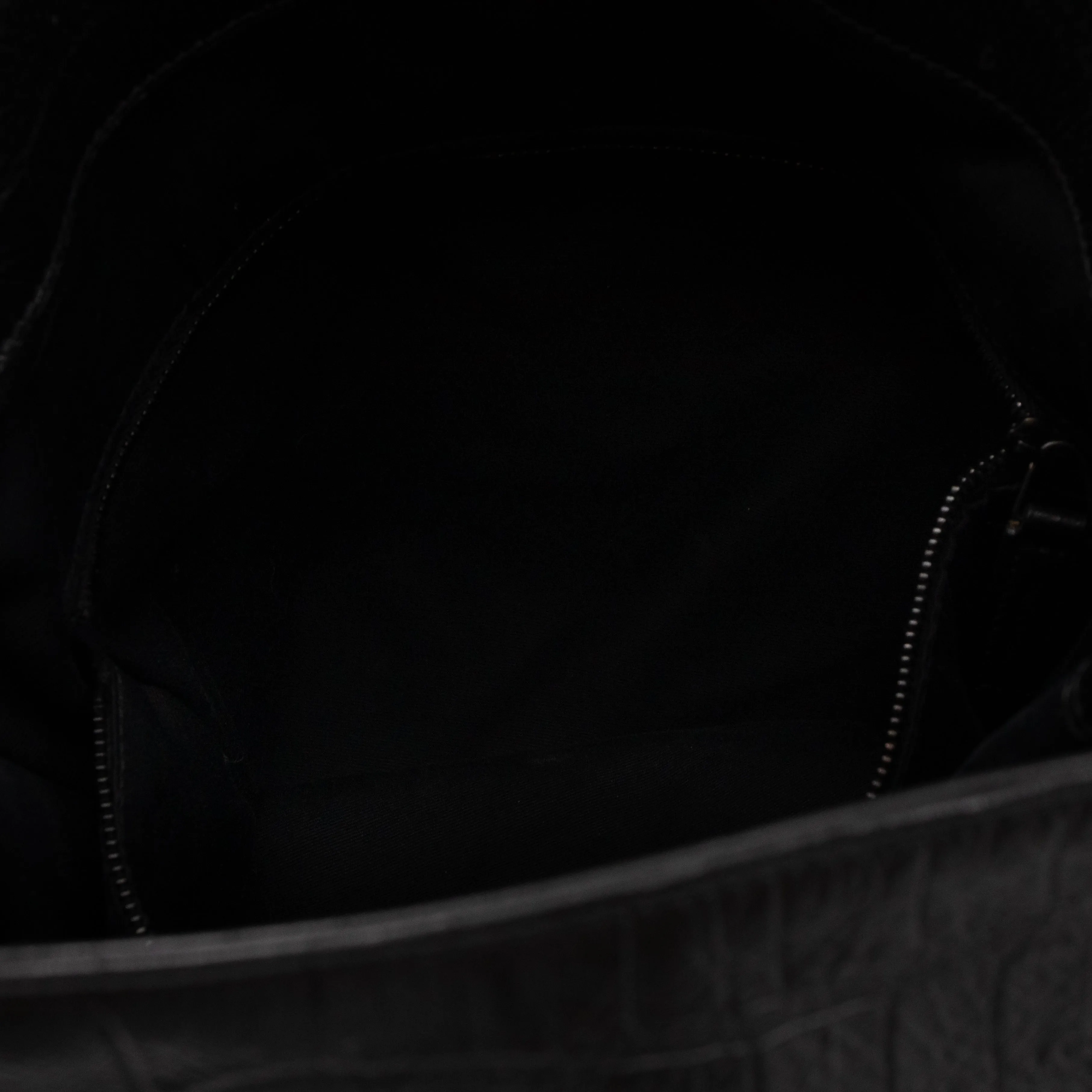 Niki Large Shopping Tote Black Croc Embossed Leather