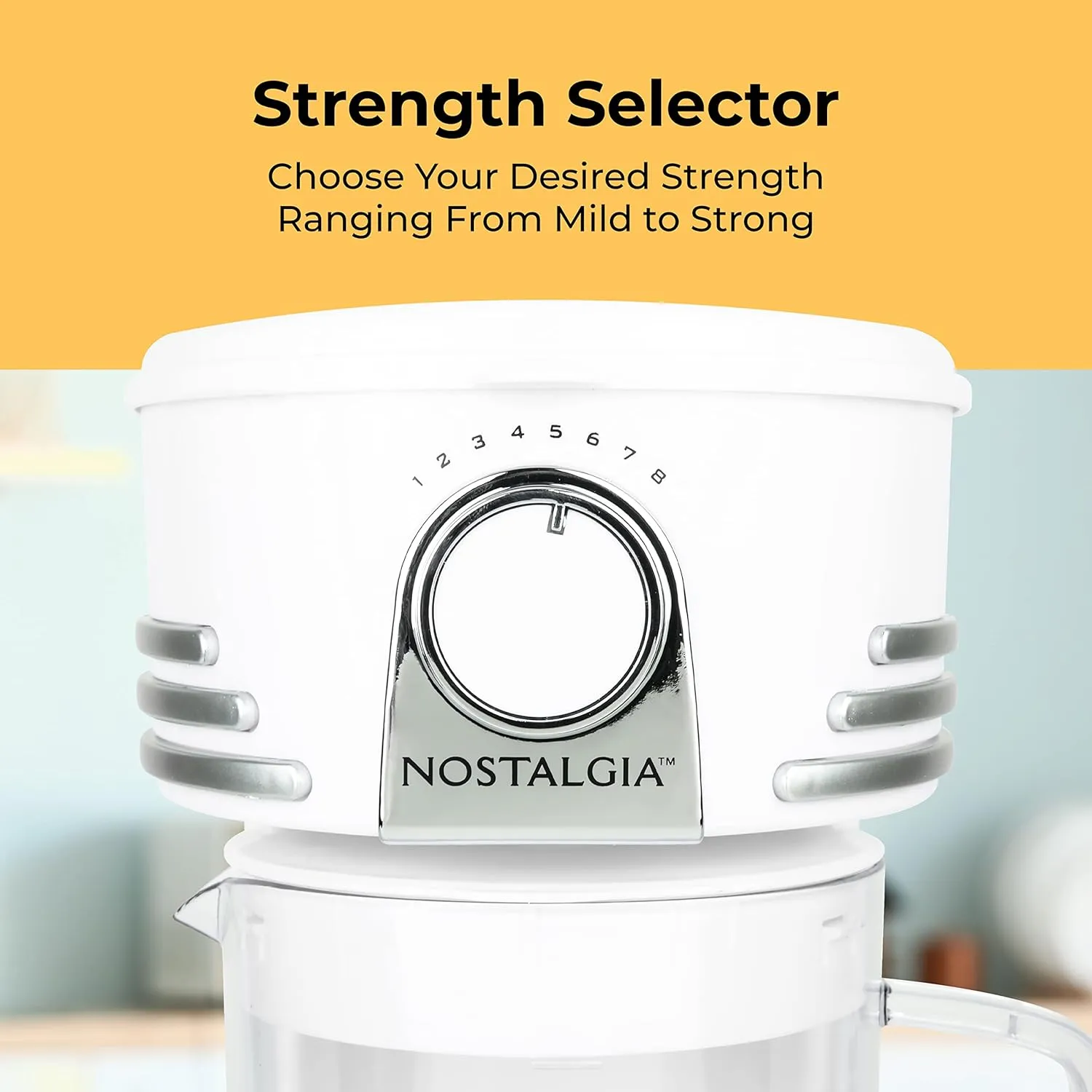 Nostalgia 3-Quart Iced Tea & Coffee Brewing System With Double-Insulated Pitcher, Strength Selector & Infuser Chamber, Also Perfect For Lattes, Lemonade, Flavored Water, White