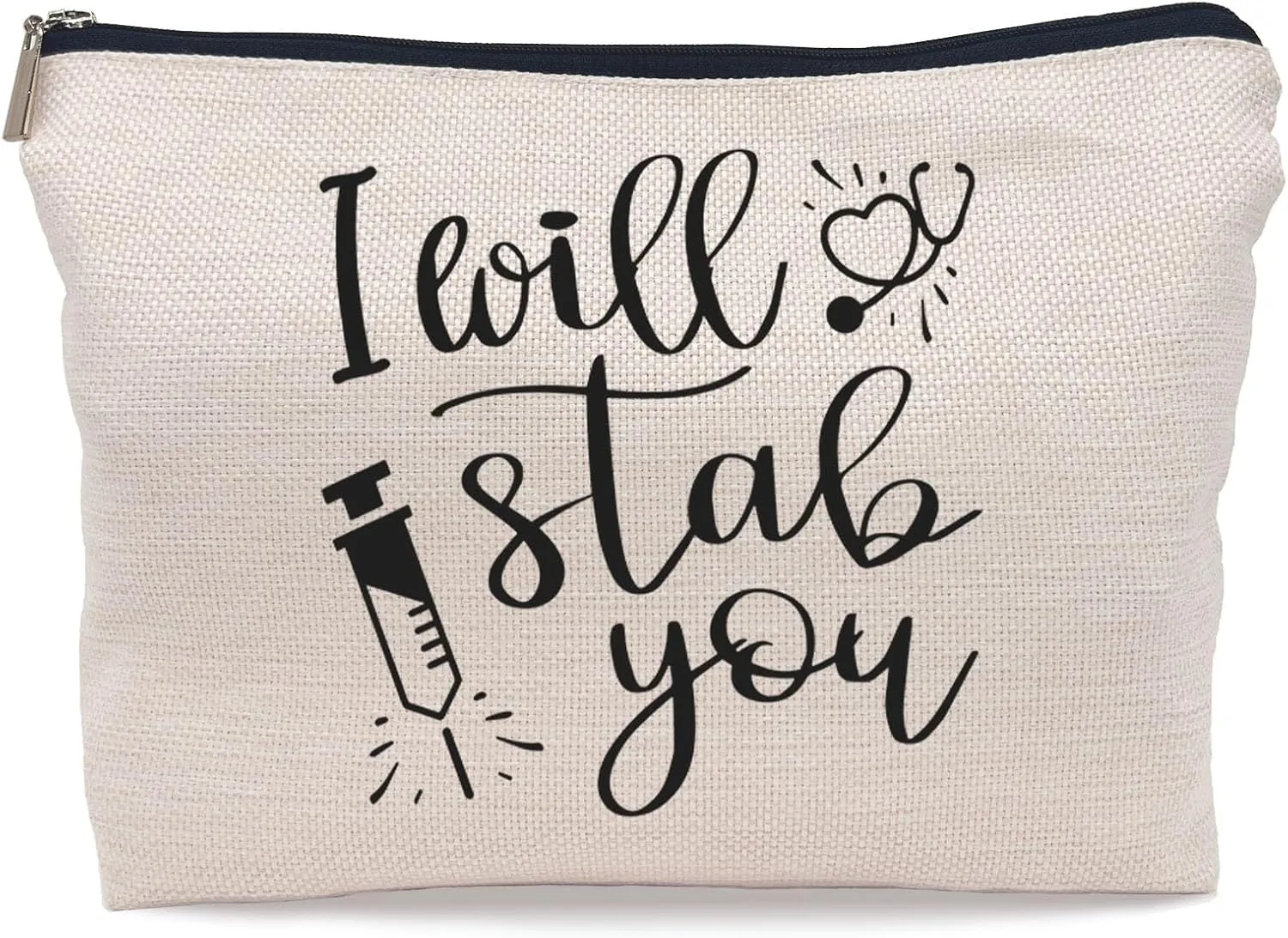 Nurse Makeup Bag - Black, Funny Nurse Gifts, Small Cosmetic Bag for Purse