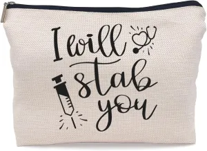 Nurse Makeup Bag - Black, Funny Nurse Gifts, Small Cosmetic Bag for Purse