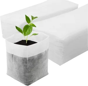 Nursing Growing Pouch, 200pcs 11 x 11.8 in Plant Non-Woven Nursery Bags Large, Fabric Seedling Plant Grow Bags, Seed Starting Planting Growing for Home Garden Supply