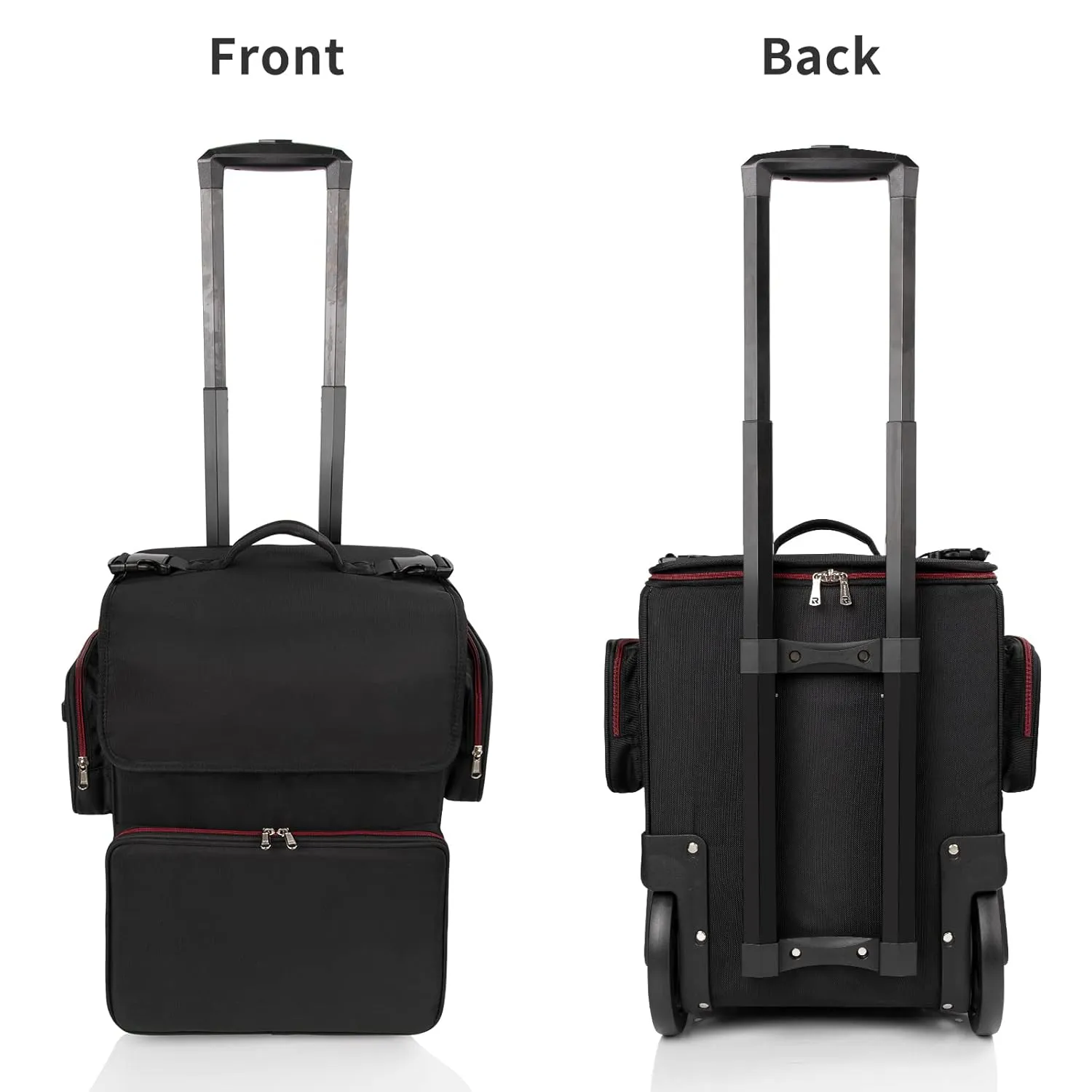 OCHEAL Large Makeup Train Case with 4 Clear Travel Makeup Bags Set, Cosmetic Makeup Case for Hairstylist, Hairdresser Storage Bag with Detachable Pouch,Heat Insulation and Anti-scalding Full layer