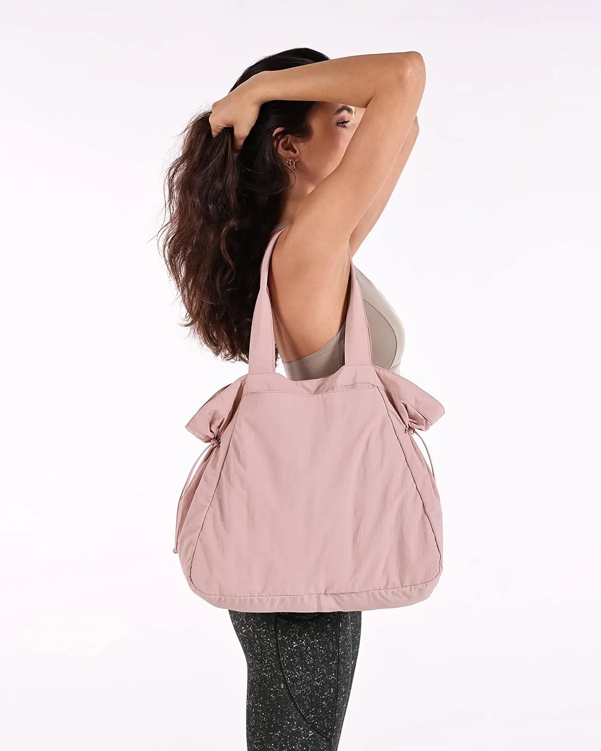 ODODOS 18L Side-Cinch Shopper Bags Lightweight Shoulder Bag Tote Handbag for Shopping Workout Beach Travel