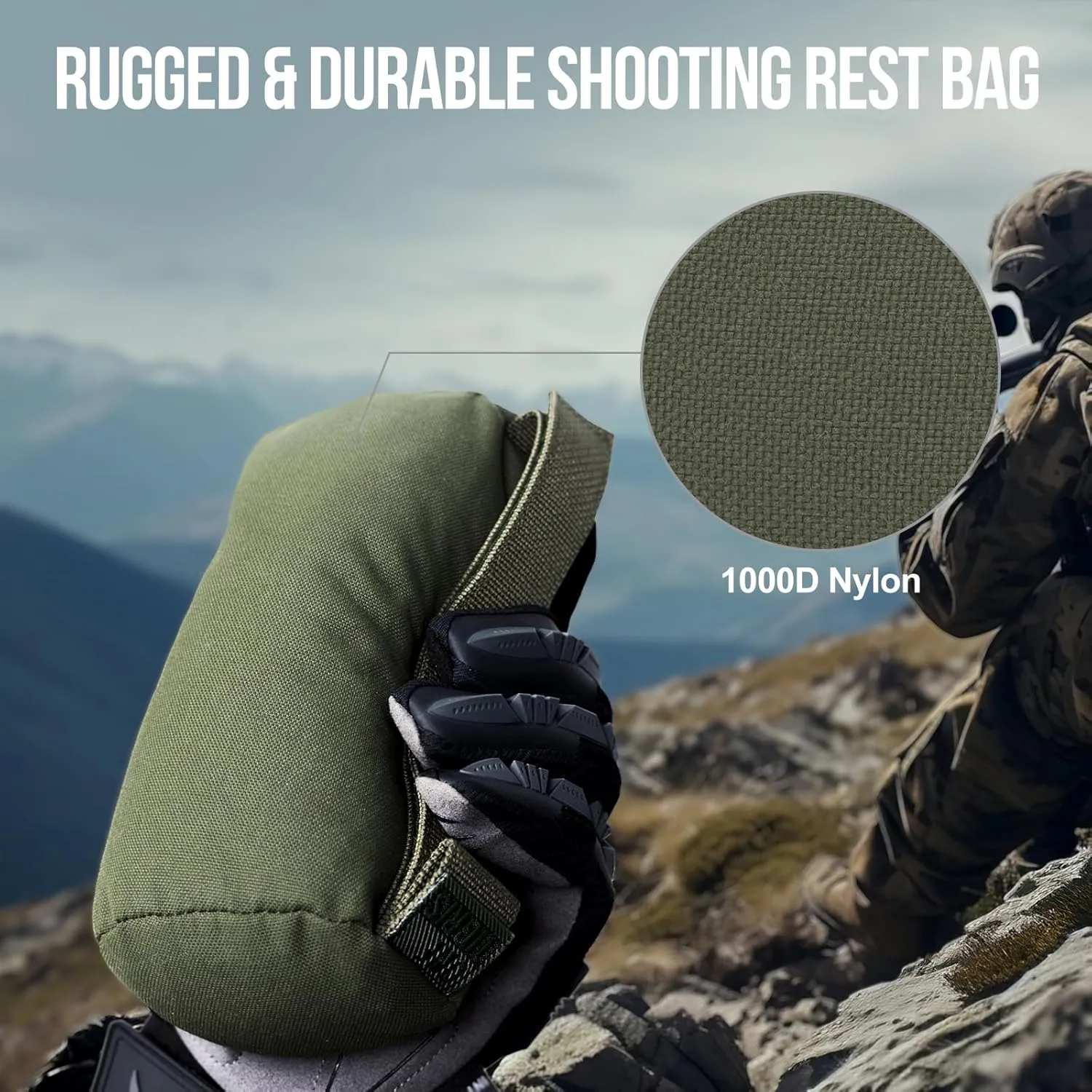 OneTigris Shooting Rest Bag, Pre-Filled Shooting Bench Rest Bags Front & Rear Gun Support Bags Stand Holder Sand Bags for Outdoor Shooting, Range, Shooting, and Hunting
