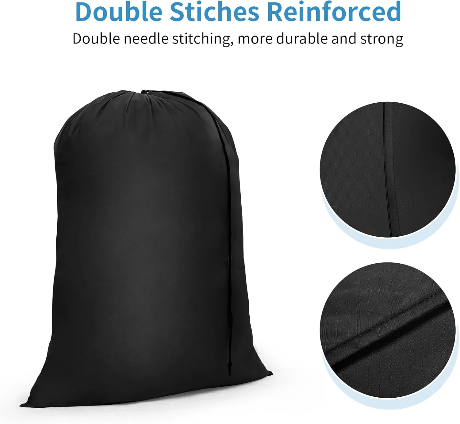 OTraki 2 Pack Large Laundry Bag 28 x 40 inch Heavy Duty Dirty Laundry Bags Dirty Clothes Bag Organizer Drawstring Laundry Hamper Bag Travel Laundry Bag for Camp, Home, College, Dorm Black