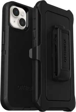OtterBox iPhone 14 Plus Defender Series Case - Black, Rugged & Durable, with Port Protection, Includes Holster Clip Kickstand