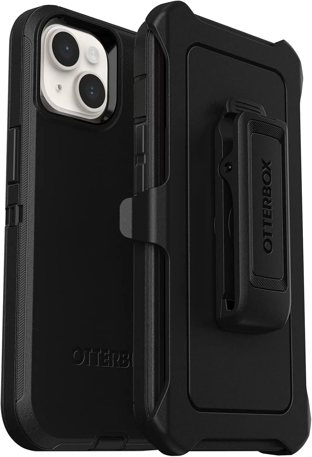 OtterBox iPhone 14 Plus Defender Series Case - Black, Rugged & Durable, with Port Protection, Includes Holster Clip Kickstand