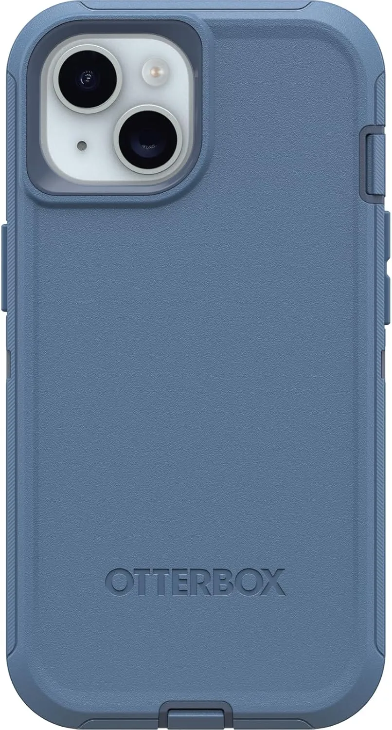 OtterBox IPhone 15 Defender Series Case - BABY BLUE JEANS (Blue), Screenless, Rugged & Durable, with Port Protection, Includes Holster Clip kickstand