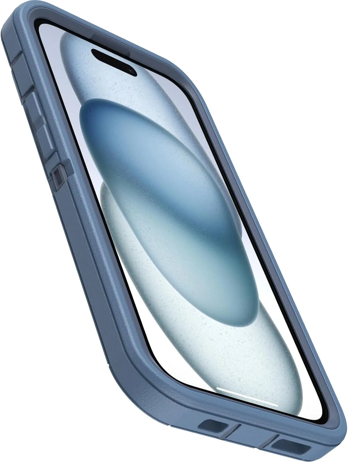 OtterBox IPhone 15 Defender Series Case - BABY BLUE JEANS (Blue), Screenless, Rugged & Durable, with Port Protection, Includes Holster Clip kickstand