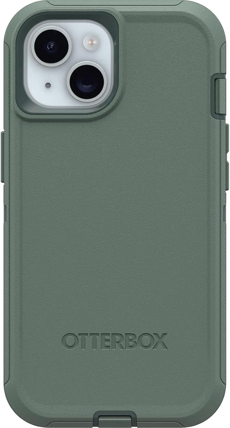 OtterBox iPhone 15, iPhone 14, and iPhone 13 Defender Series Case - FOREST RANGER (Green), Screenless, Rugged & Durable, with Port Protection, Includes Holster Clip Kickstand