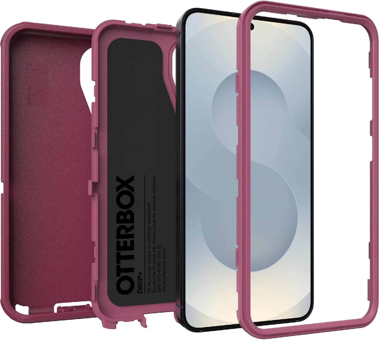 OtterBox Samsung Galaxy S25 and S24 Defender Series Case - Foxberry Pink