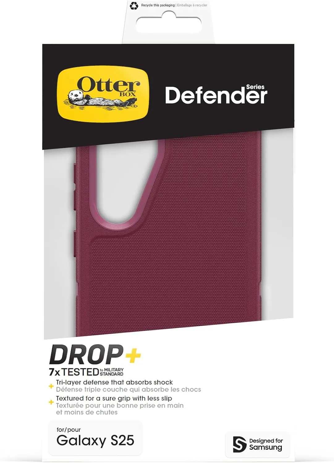 OtterBox Samsung Galaxy S25 and S24 Defender Series Case - Foxberry Pink