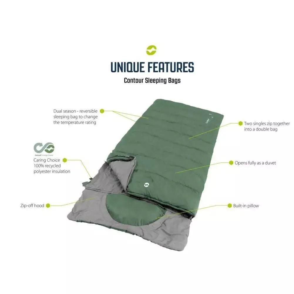 Outwell Contour Lux Sleeping Bag - Right Zip (Deep Blue)