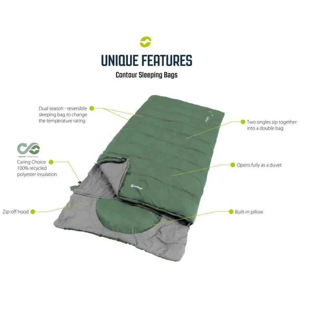 Outwell Contour  Sleeping Bag - Right Zip (Midnight Black)