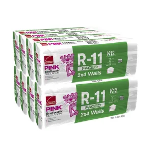 Owens Corning R-11 Kraft Faced 23 by 93 Fiberglass Batt Insulation Fits 2x4 Walls a Total of 8 Bags and Square Footage of 1901.36 FT
