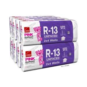 Owens Corning R-13 Unfaced 24 by 96 Fiberglass Batt Insulation Fits 2x4 Walls a Total of 10 Bags and Square Footage of 1782.5 FT