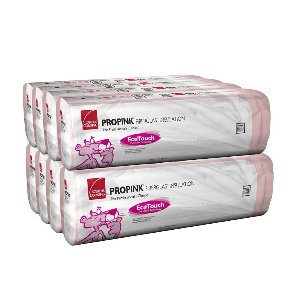 Owens Corning Unfaced 15 by 48 High Density Cathedral R38 Attic Pink Fiberglass Batt Insulation