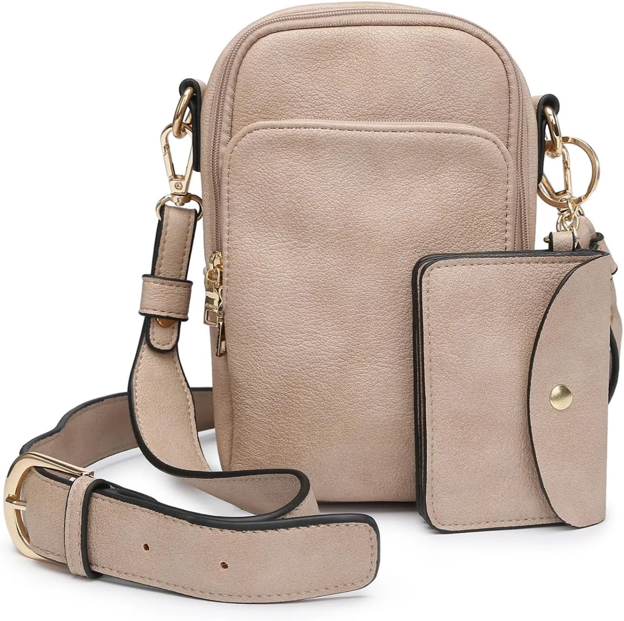 Parker Crossbody Bags for Women Vegan Leather Travel Purse Small Shoulder Handbags with Detachable Snap Pouch