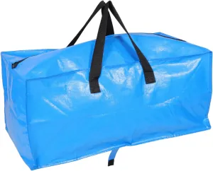 PartyKindom Large Travel Duffle Bag Versatile Moving Bag for Quilts Sports Durable Blue Storage with Zipper Easy Grip Handles for Home Travel