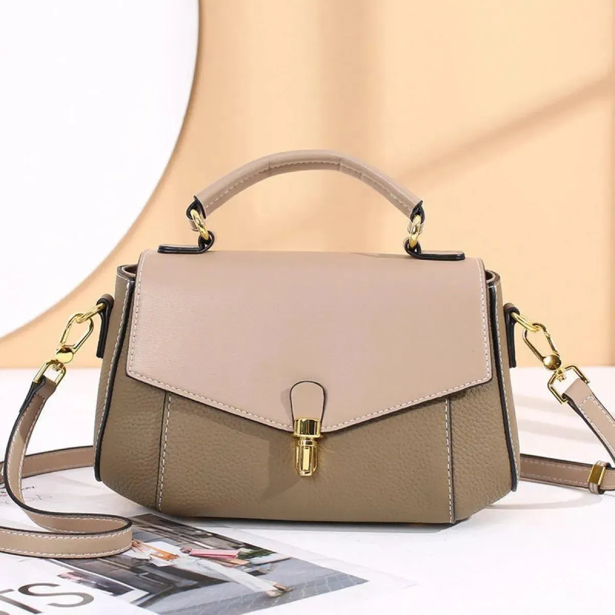 Patchwork Shoulder Bag Zipper Handbag